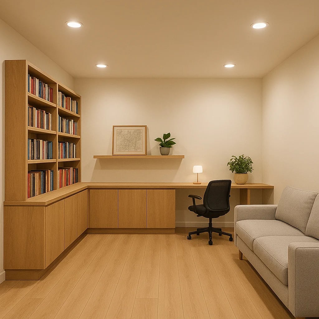 Basement After Renovation - Beautiful Home Office